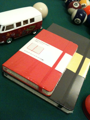 Moleskine モレスキン 赤の Moleskine Squared Notebook Pocket, Hard Red