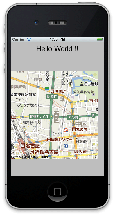 YMapKit を使って iPhone に 地図を表示するシンプルなサンプル