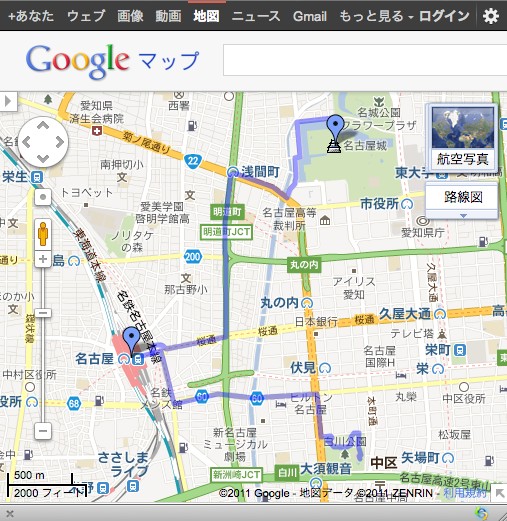 名古屋駅から - Google マップ
