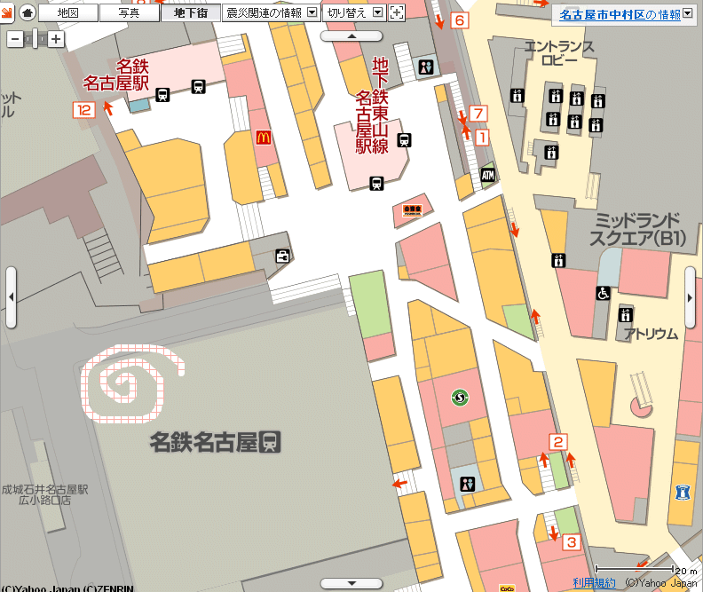 愛知県名古屋市中村区名駅１丁目周辺の地図 - Yahoo!ロコ