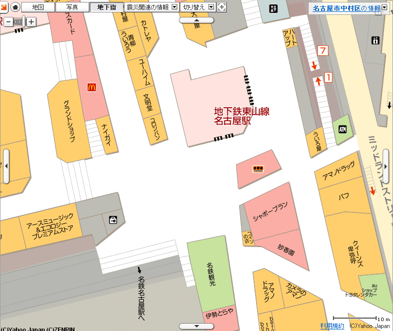 愛知県名古屋市中村区名駅１丁目周辺の地図 - Yahoo!ロコ