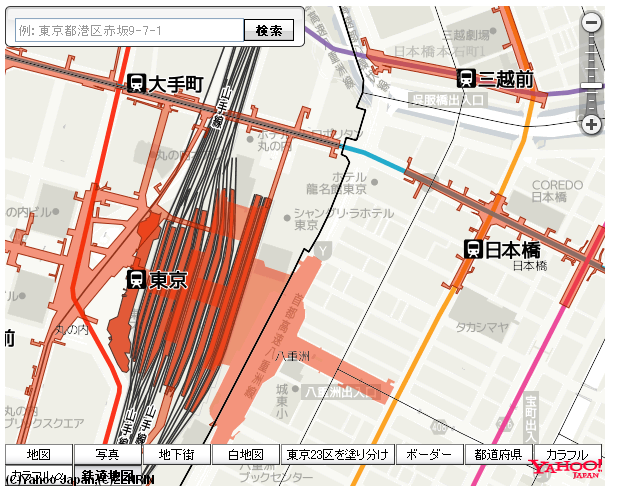 Yahoo! Open Local Platform : 白地図あれこれ: Y.BlankMapLayer クラスでいろいろなスタイルの白地図を表示するサンプル