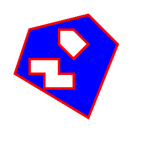 Java でドーナツポリゴン (穴あきポリゴン, Donut Polygon, Polygon with Holes) を描画する