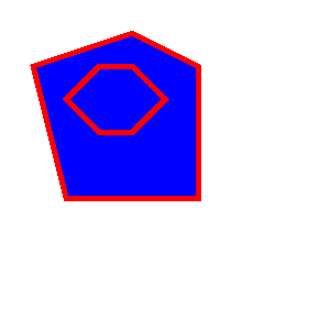 Java でドーナツポリゴン (穴あきポリゴン, Donut Polygon, Polygon with Holes) を描画する