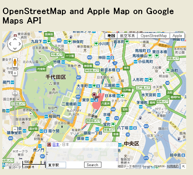 OpenStreetMap and Apple Map on Google Maps API