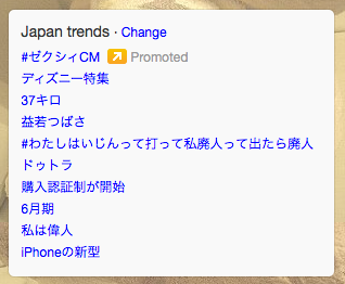 Twitter: Japan trends