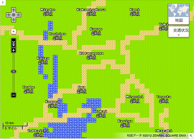 ファミコン版 Google マップ 8 ビット (Google Maps 8-bit for NES)