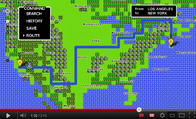 ファミコン版 Google マップ 8 ビット (Google Maps 8-bit for NES)