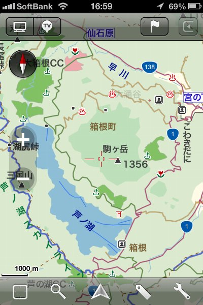 MapFan in Japan: Ashinoko Lake