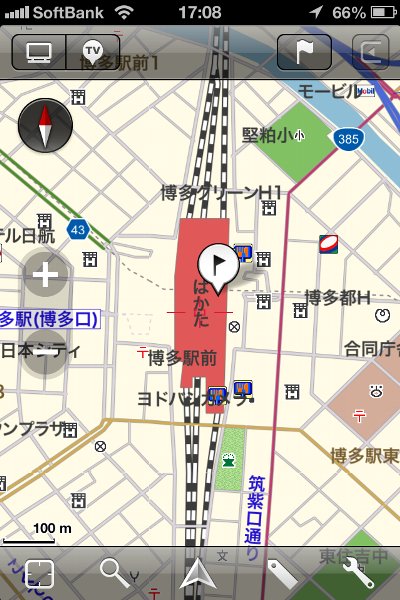 MapFan in Japan: Hakata Station