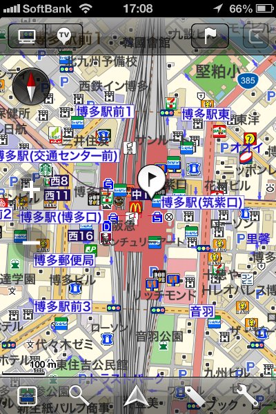 MapFan in Japan: Hakata Station