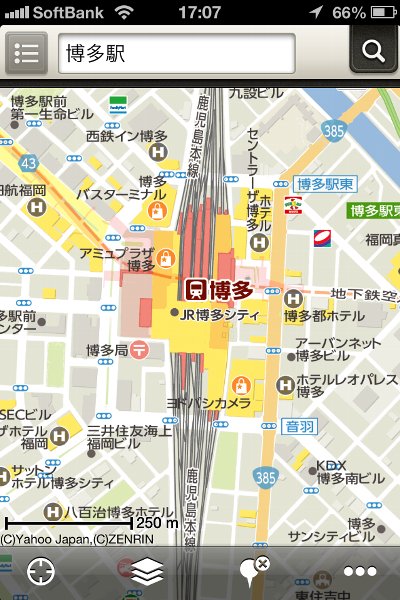 Yahoo! JAPAN Maps in Japan: Hakata Station
