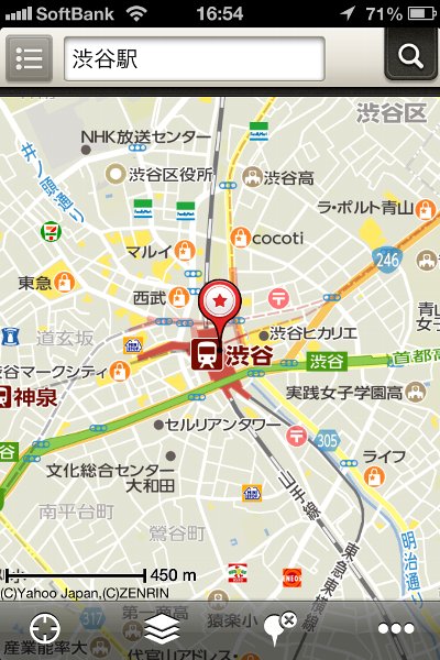 Yahoo! JAPAN Maps in Japan: Shibuya Station