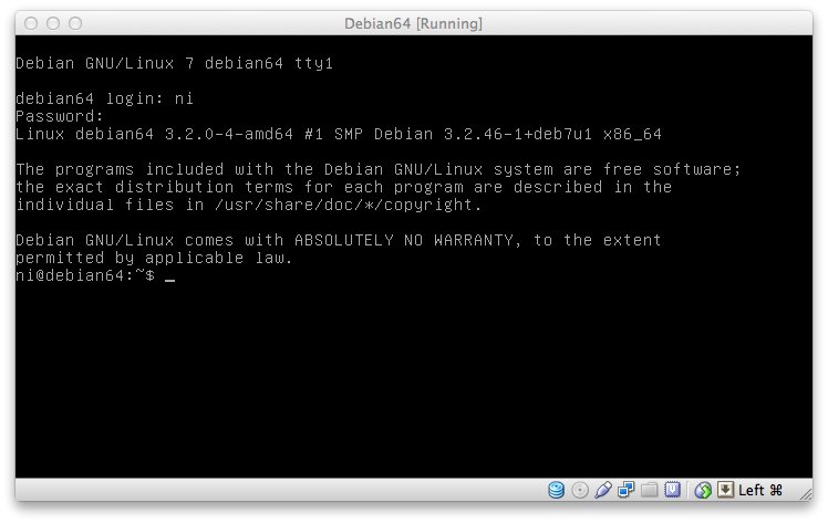 Debian Wheezy at VirtualBox on Mac OS X