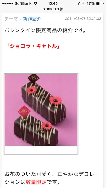 Cafe TANAKA バレンタイン限定「ショコラ・キャトル」