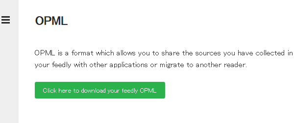 feedly: OPML