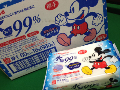 ※ウチではこれをウェットティッシュとして使っています。 - 水99%厚手おしりふき ディズニーパッケージ 60枚×16個パック【TN0904】 ※ウチではこれをウェットティッシュとして使っています。 - 水99%厚手おしりふき ディズニーパッケージ 60枚×16個パック【TN0904】