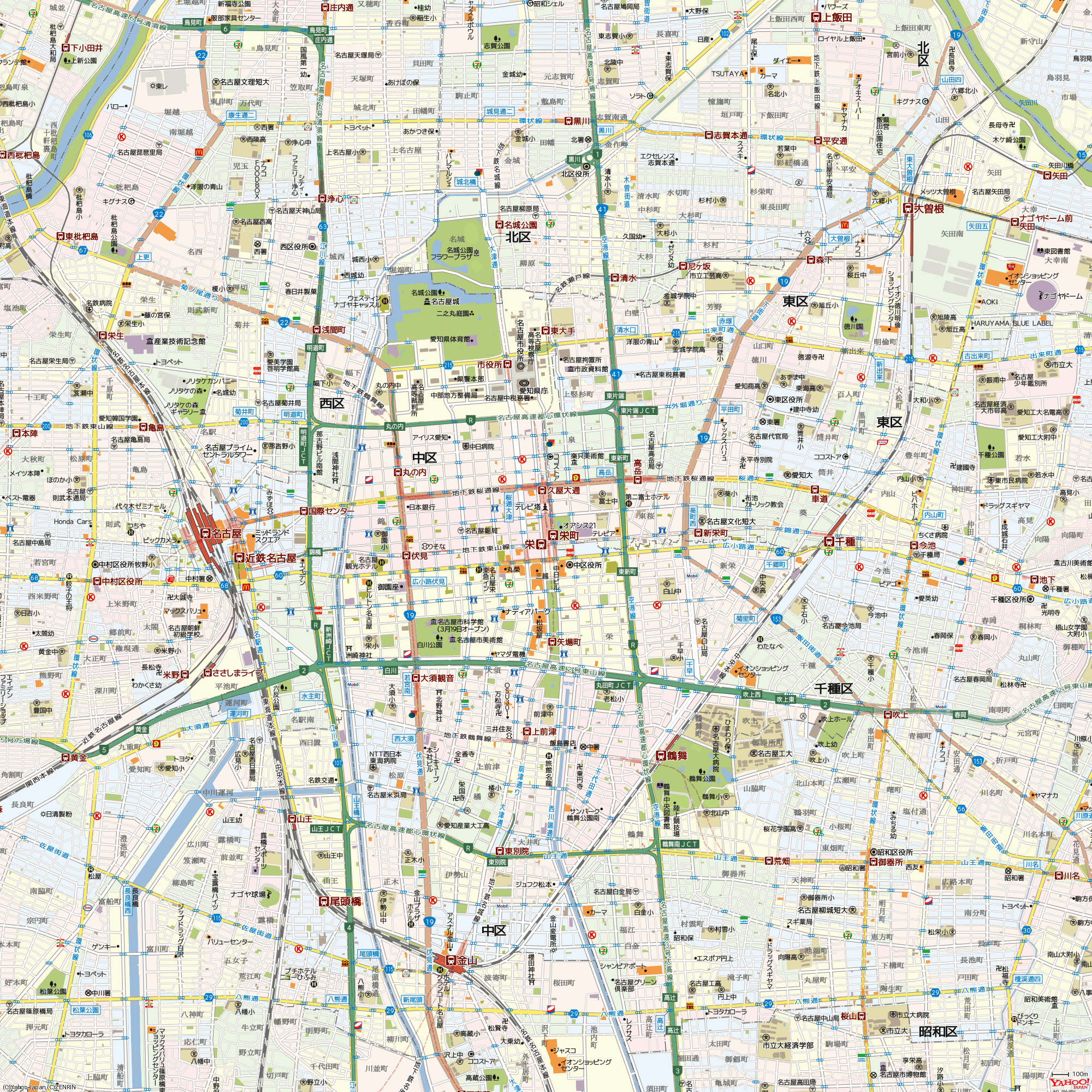 SpryMap | 名古屋 行政色分け図