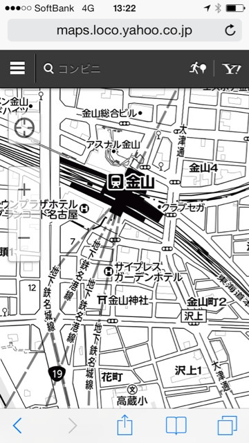 金山駅周辺モノトーン地図。 金山駅周辺モノトーン地図。