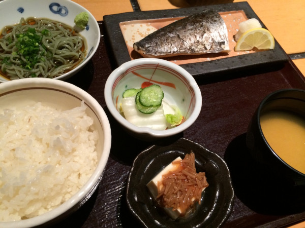 鰆塩焼き、わんこへぎそば、とろろ汁 at 本格串焼とへぎそば 濱匠 名駅別邸 鰆塩焼き、わんこへぎそば、とろろ汁 at 本格串焼とへぎそば 濱匠 名駅別邸
