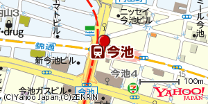 愛知県名古屋市千種区今池 付近 : 35169929,136937525