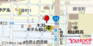 愛媛県松山市二番町 付近 : 33840016,132774626