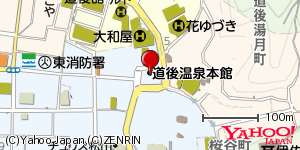 愛媛県松山市道後湯之町 付近 : 33852085,132786415