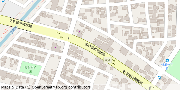 愛知県小牧市外堀 付近 : 35280906,136911626