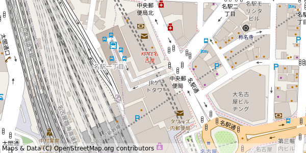 愛知県名古屋市中村区名駅 付近 : 35172425,136882682