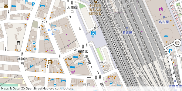 愛知県名古屋市中村区椿町 付近 : 35170169,136880356