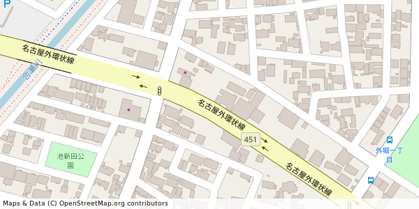 愛知県小牧市外堀 付近 : 35280906,136911626