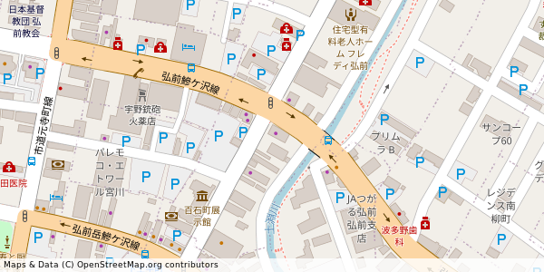 青森県弘前市大字百石町 付近 : 40604060,140472448