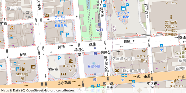 愛知県名古屋市中区錦 付近 : 35170007,136908600