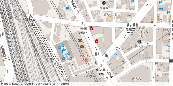 愛知県名古屋市中村区名駅 付近 : 35173220,136882669