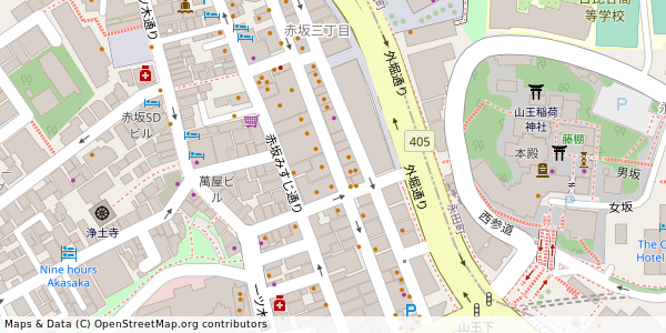 東京都港区赤坂 付近 : 35674573,139737699