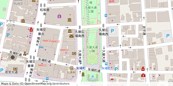 愛知県名古屋市中区栄 付近 : 35163713,136908885