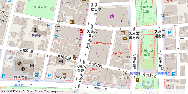 愛知県名古屋市中区栄 付近 : 35163671,136907258