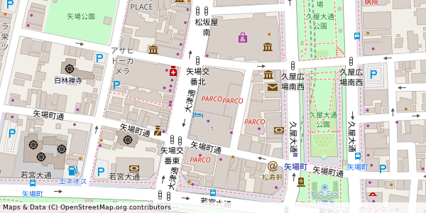 愛知県名古屋市中区栄 付近 : 35163681,136907420