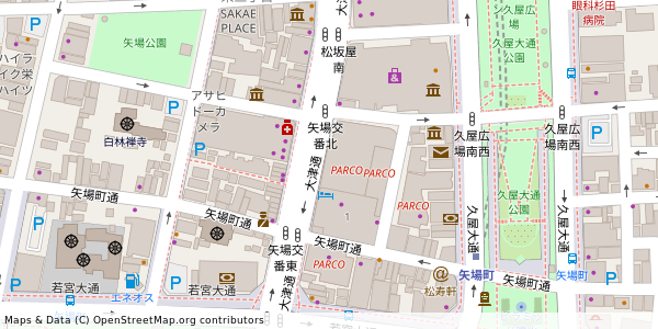 愛知県名古屋市中区栄 付近 : 35163822,136907229