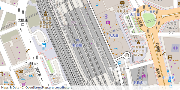 愛知県名古屋市中村区名駅 付近 : 35170547,136882090