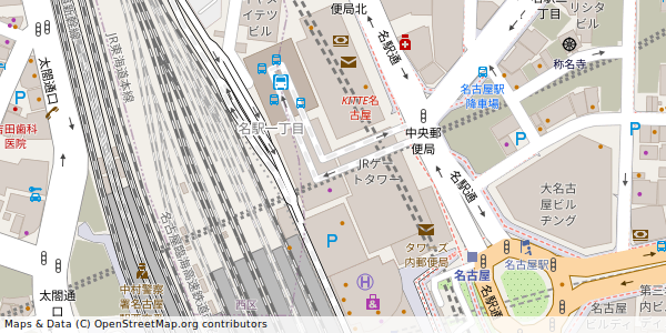 愛知県名古屋市中村区名駅 付近 : 35172296,136882345 愛知県名古屋市中村区名駅 付近 : 35172296,136882345