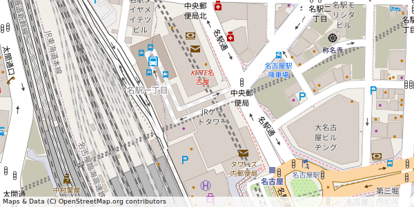 愛知県名古屋市中村区名駅 付近 : 35172425,136882682