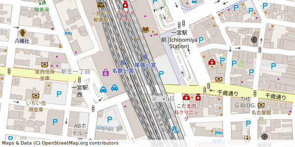 愛知県一宮市栄 付近 : 35302048,136797406