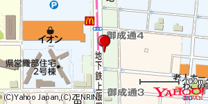 愛知県名古屋市北区御成通 付近 : 35200542,136929882