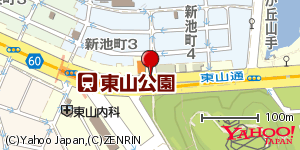 愛知県名古屋市千種区東山通 付近 : 35160597,136974215