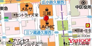 愛知県名古屋市中区栄 付近 : 35167528,136907672