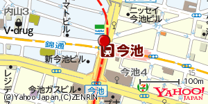 愛知県名古屋市千種区今池 付近 : 35169896,136937241