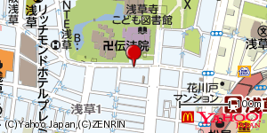 東京都台東区浅草 付近 : 35712835,139796047