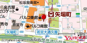 愛知県名古屋市中区栄 付近 : 35163301,136908345