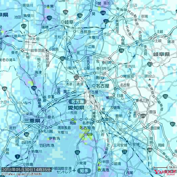 名古屋の天気(雨) 降水強度: 2.88(mm/h) 2018年05月30日 14時35分の雨雲 #雨雲bot #bot 名古屋の天気(雨) 降水強度: 2.88(mm/h) 2018年05月30日 14時35分の雨雲 #雨雲bot #bot